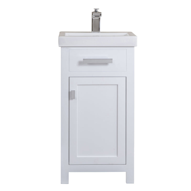 Water Creation 18" MDF Single Bowl Ceramics Top Vanity with Single Door - Model Bath