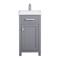 Water Creation 18" MDF Single Bowl Ceramics Top Vanity with Single Door - Model Bath