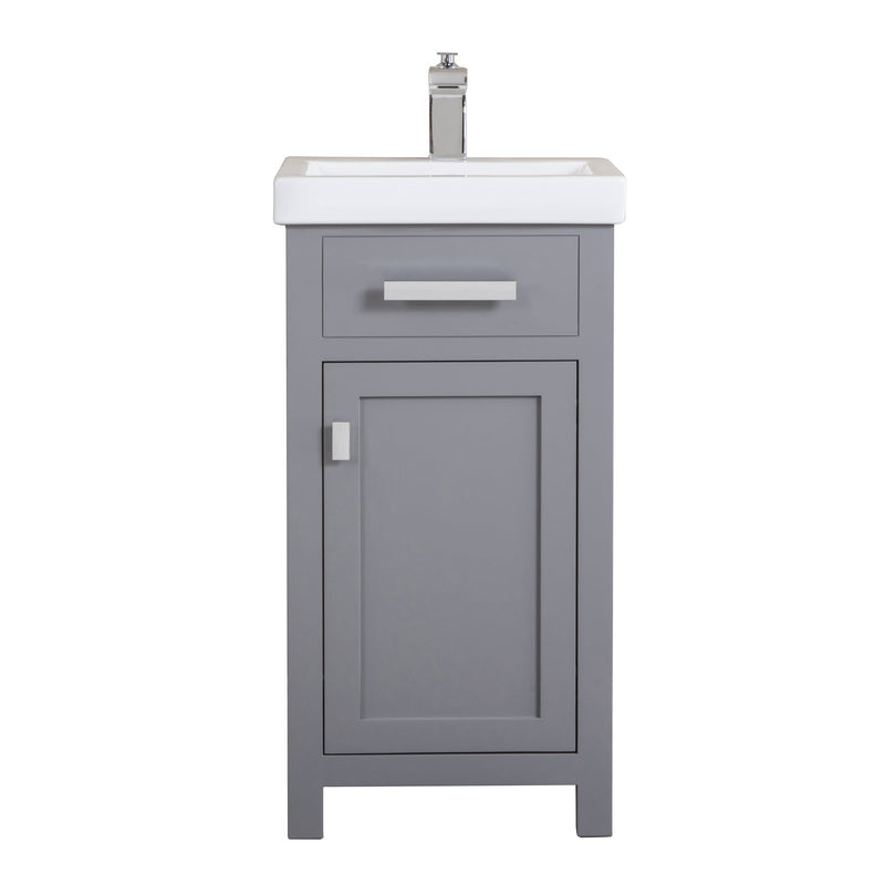Water Creation 18" MDF Single Bowl Ceramics Top Vanity with Single Door - Model Bath