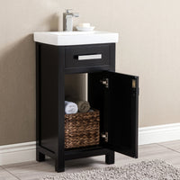 Water Creation 18" MDF Single Bowl Ceramics Top Vanity with Single Door - Model Bath