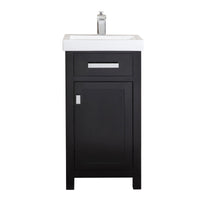 Water Creation 18" MDF Single Bowl Ceramics Top Vanity with Single Door - Model Bath