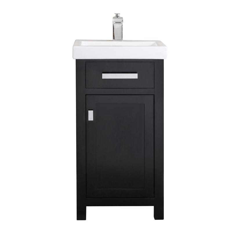 Water Creation 18" MDF Single Bowl Ceramics Top Vanity with Single Door - Model Bath