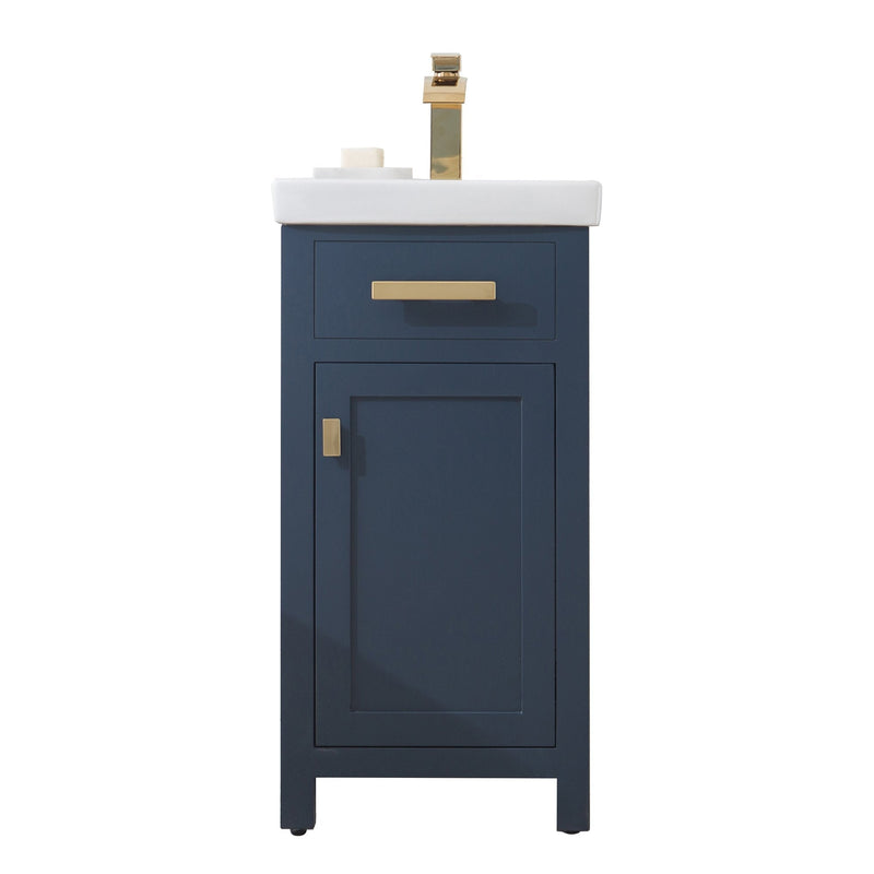 Water Creation 18" MDF Single Bowl Ceramics Top Vanity with Single Door - Model Bath