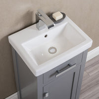 Water Creation 18" MDF Single Bowl Ceramics Top Vanity with Single Door - Model Bath