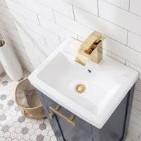 Water Creation 18" MDF Single Bowl Ceramics Top Vanity with Single Door - Model Bath