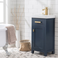 Water Creation 18" MDF Single Bowl Ceramics Top Vanity with Single Door - Model Bath