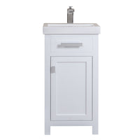 Water Creation 18" MDF Single Bowl Ceramics Top Vanity with Single Door - Model Bath