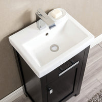 Water Creation 18" MDF Single Bowl Ceramics Top Vanity with Single Door - Model Bath