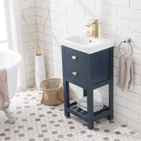Water Creation 18" MDF Single Bowl Ceramics Top Vanity with U Shape Drawer From The VERA Collection VERA18 - Model Bath