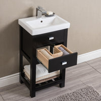 Water Creation 18" MDF Single Bowl Ceramics Top Vanity with U Shape Drawer From The VERA Collection VERA18 - Model Bath