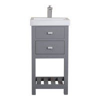 Water Creation 18" MDF Single Bowl Ceramics Top Vanity with U Shape Drawer From The VERA Collection VERA18 - Model Bath
