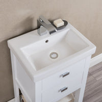 Water Creation 18" MDF Single Bowl Ceramics Top Vanity with U Shape Drawer From The VERA Collection VERA18 - Model Bath