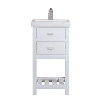 Water Creation 18" MDF Single Bowl Ceramics Top Vanity with U Shape Drawer From The VERA Collection VERA18 - Model Bath