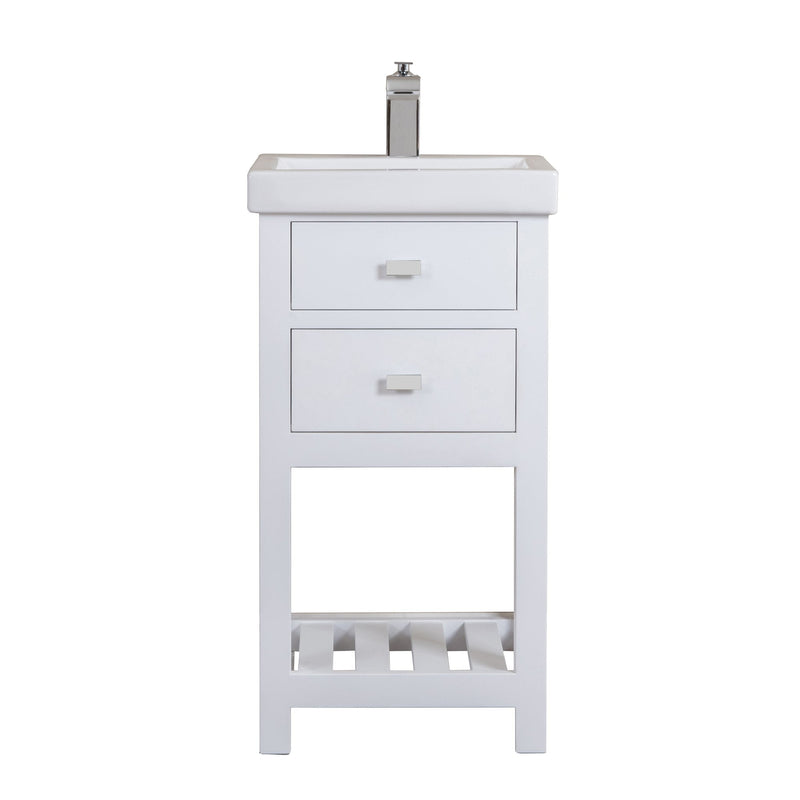 Water Creation 18" MDF Single Bowl Ceramics Top Vanity with U Shape Drawer From The VERA Collection VERA18 - Model Bath