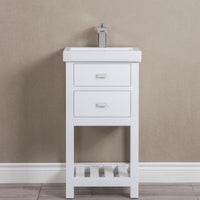 Water Creation 18" MDF Single Bowl Ceramics Top Vanity with U Shape Drawer From The VERA Collection VERA18 - Model Bath