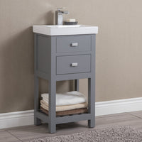 Water Creation 18" MDF Single Bowl Ceramics Top Vanity with U Shape Drawer From The VERA Collection VERA18 - Model Bath