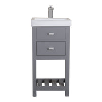 Water Creation 18" MDF Single Bowl Ceramics Top Vanity with U Shape Drawer From The VERA Collection VERA18 - Model Bath