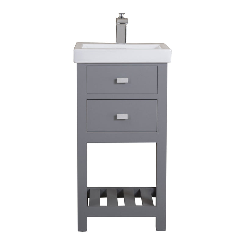 Water Creation 18" MDF Single Bowl Ceramics Top Vanity with U Shape Drawer From The VERA Collection VERA18 - Model Bath