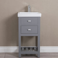 Water Creation 18" MDF Single Bowl Ceramics Top Vanity with U Shape Drawer From The VERA Collection VERA18 - Model Bath