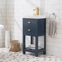 Water Creation 18" MDF Single Bowl Ceramics Top Vanity with U Shape Drawer From The VERA Collection VERA18 - Model Bath