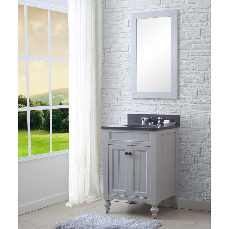 Water Creation 24" Earl Grey Single Sink Bathroom Vanity with Matching Framed Mirror and Faucet From The Potenza Collection POTENZA24EGBF - Model Bath