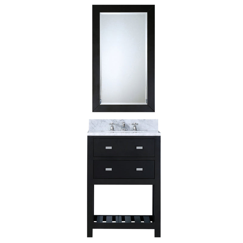 Water Creation 24" Espresso Single Sink Bathroom Vanity with Matching Framed Mirror and Faucet From The Madalyn Collection MADALYN24EBF - Model Bath
