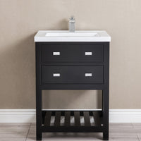 Water Creation 24" MDF Single Bowl Ceramics Top Vanity with U Shape Drawer From The VIOLA Collection VIOLA24E - Model Bath