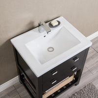 Water Creation 24" MDF Single Bowl Ceramics Top Vanity with U Shape Drawer From The VIOLA Collection VIOLA24E - Model Bath