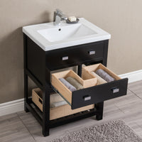 Water Creation 24" MDF Single Bowl Ceramics Top Vanity with U Shape Drawer From The VIOLA Collection VIOLA24E - Model Bath