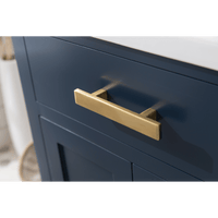 Water Creation 24" Monarch Blue MDF Single Bowl Ceramics Top Vanity with Double Door From The MYRA Collection MYRA24MB - Model Bath