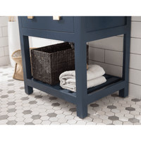 Water Creation 24" Monarch Blue MDF Single Bowl Ceramics Top Vanity with U Shape Drawer From The VIOLA Collection VIOLA24MB - Model Bath