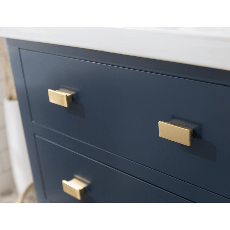 Water Creation 24" Monarch Blue MDF Single Bowl Ceramics Top Vanity with U Shape Drawer From The VIOLA Collection VIOLA24MB - Model Bath