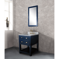Water Creation 24" Monarch Blue Single Sink Bathroom Vanity with F2-0012 Satin Gold Faucet From The Madalyn Collection MA24C-0612MB - Model Bath