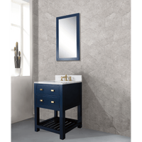 Water Creation 24" Monarch Blue Single Sink Bathroom Vanity with F2-0013 Satin Gold Faucet and Mirror From The Madalyn Collection MA24D-0613MB - Model Bath