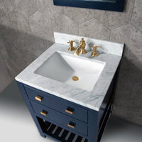 Water Creation 24" Monarch Blue Single Sink Bathroom Vanity with F2-0013 Satin Gold Faucet From The Madalyn Collection MA24C-0613MB - Model Bath