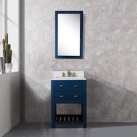 Water Creation 24" Monarch Blue Single Sink Bathroom Vanity with F2-0013 Satin Gold Faucet From The Madalyn Collection MA24C-0613MB - Model Bath