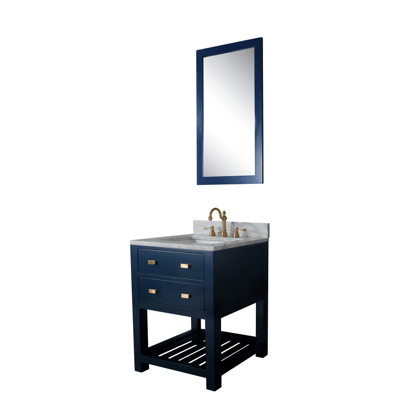 Water Creation 24" Monarch Blue Single Sink Bathroom Vanity with Mirror From The Madalyn Collection MA24B-0600MB - Model Bath