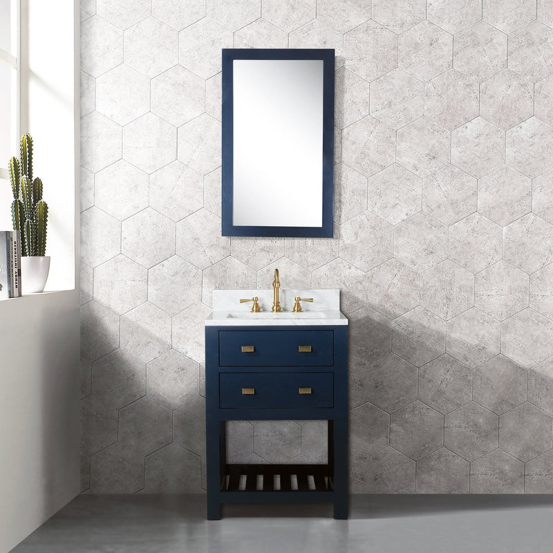 Water Creation 24" Monarch Blue Single Sink Bathroom Vanity with Mirror From The Madalyn Collection MA24B-0600MB - Model Bath