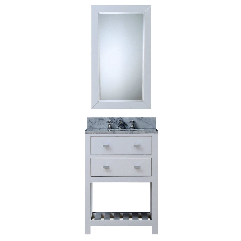 Water Creation 24" Pure White Single Sink Bathroom Vanity with Matching Framed Mirror and Faucet From The Madalyn Collection MADALYN24WBF - Model Bath