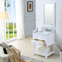 Water Creation 24" Pure White Single Sink Bathroom Vanity with Matching Framed Mirror and Faucet From The Madalyn Collection MADALYN24WBF - Model Bath