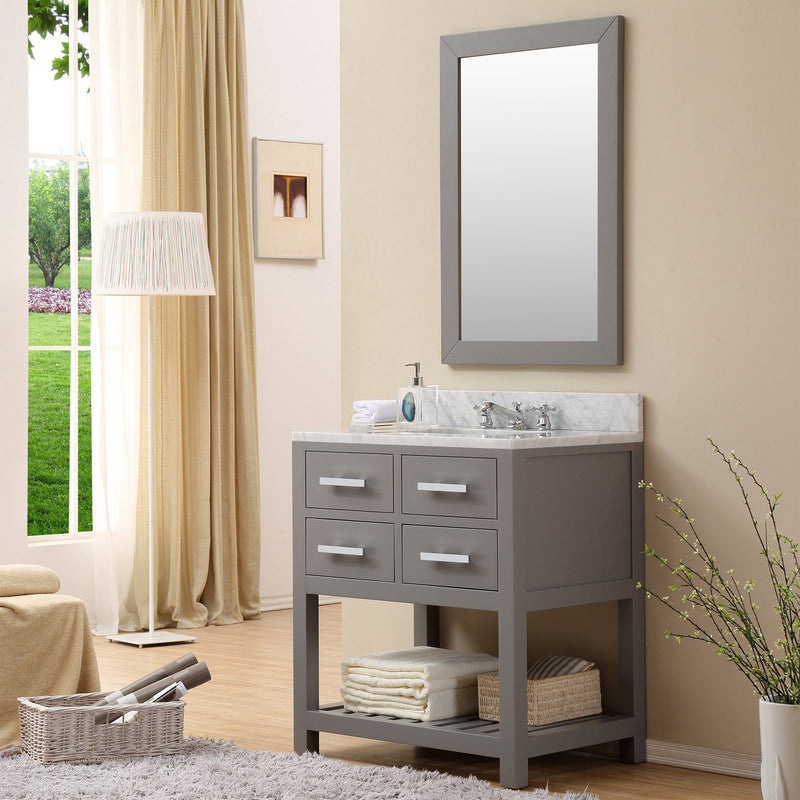 Water Creation 30" Cashmere Grey Single Sink Bathroom Vanity with Faucet From The Madalyn Collection MADALYN30GF - Model Bath