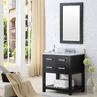 Water Creation 30" Espresso Single Sink Bathroom Vanity with Matching Framed Mirror and Faucet From The Madalyn Collection MADALYN30EBF - Model Bath