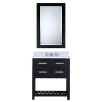 Water Creation 30" Espresso Single Sink Bathroom Vanity with Matching Framed Mirror and Faucet From The Madalyn Collection MADALYN30EBF - Model Bath