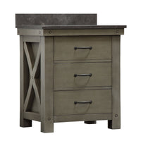 Water Creation 30" Grizzle Grey Single Sink Bathroom Vanity with Mirror and Faucet with Blue Limestone Counter Top From The ABERDEEN Collection VAB030BLGG02 - Model Bath
