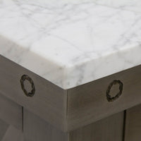 Water Creation 30" Grizzle Grey Single Sink Bathroom Vanity with Mirror and Faucet with Carrara White Marble Counter Top From The ABERDEEN Collection VAB030CWGG02 - Model Bath