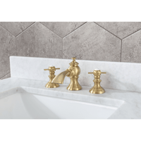 Water Creation 30" Monarch Blue Single Sink Bathroom Vanity with F2-0013 Satin Gold Faucet From The Madalyn Collection MA30C-0613MB - Model Bath