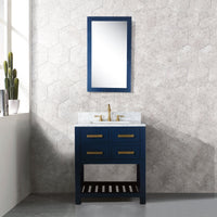 Water Creation 30" Monarch Blue Single Sink Bathroom Vanity with Mirror From The Madalyn Collection MA30B-0600MB - Model Bath