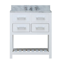 Water Creation 30" Pure White Single Sink Bathroom Vanity From The Madalyn Collection MADALYN30W - Model Bath