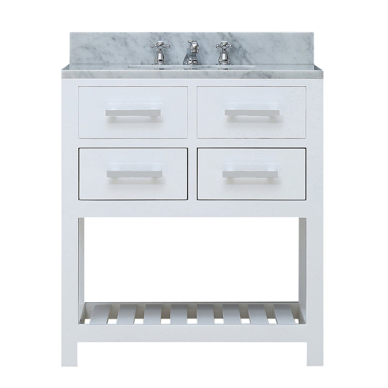 Water Creation 30" Pure White Single Sink Bathroom Vanity From The Madalyn Collection MADALYN30W - Model Bath
