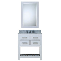 Water Creation 30" Pure White Single Sink Bathroom Vanity with Matching Framed Mirror From The Madalyn Collection MADALYN30WB - Model Bath